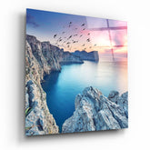 Red Sunset Glass Wall Art.
